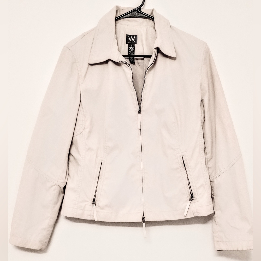 Ladies Light TanJacket By Worthington,Size 10, Full Front Zipper,2 ZippedPockets